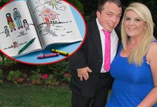 Photo of Dwarf Handed Crayons And Coloring Book As Couple Sat Down For Romantic Dinner